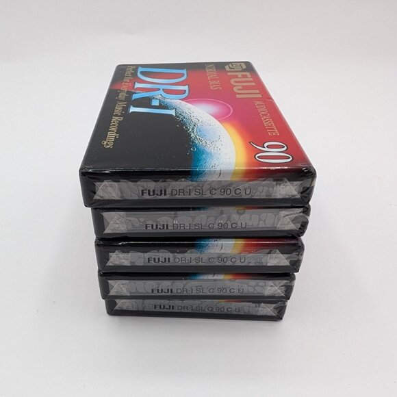 Lot of 5 FUJI DR-I 90-min Normal Bias Blank Audio Cassette Tapes - NEW - Picture 2 of 4